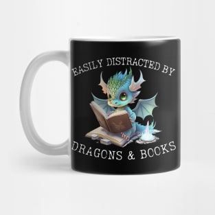 Easily Distracted by Dragons and Books Introvert Shirt Mug